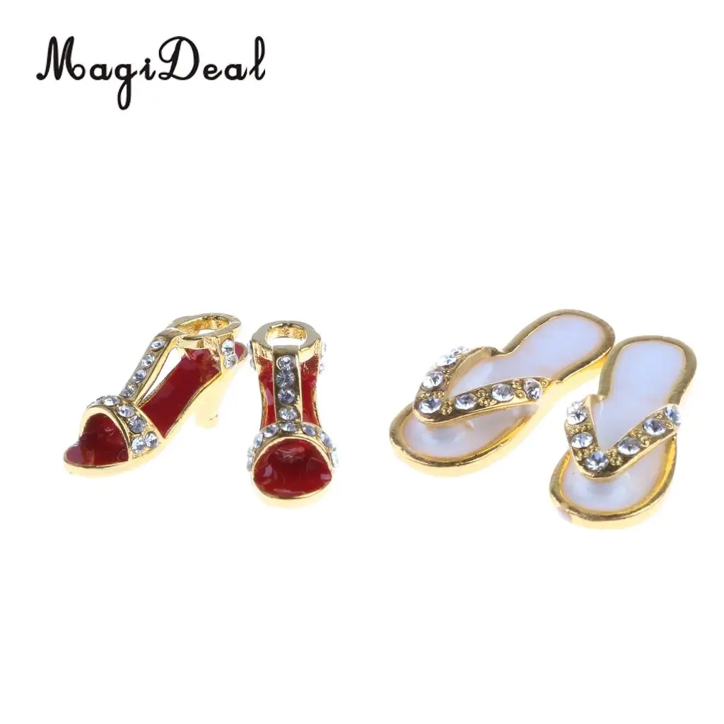 MagiDeal 1:12 Dollhouse Miniature Metal Slippers Shoes for 1/12 Scale Dolls House Living Room Bedroom Decoration Accessories