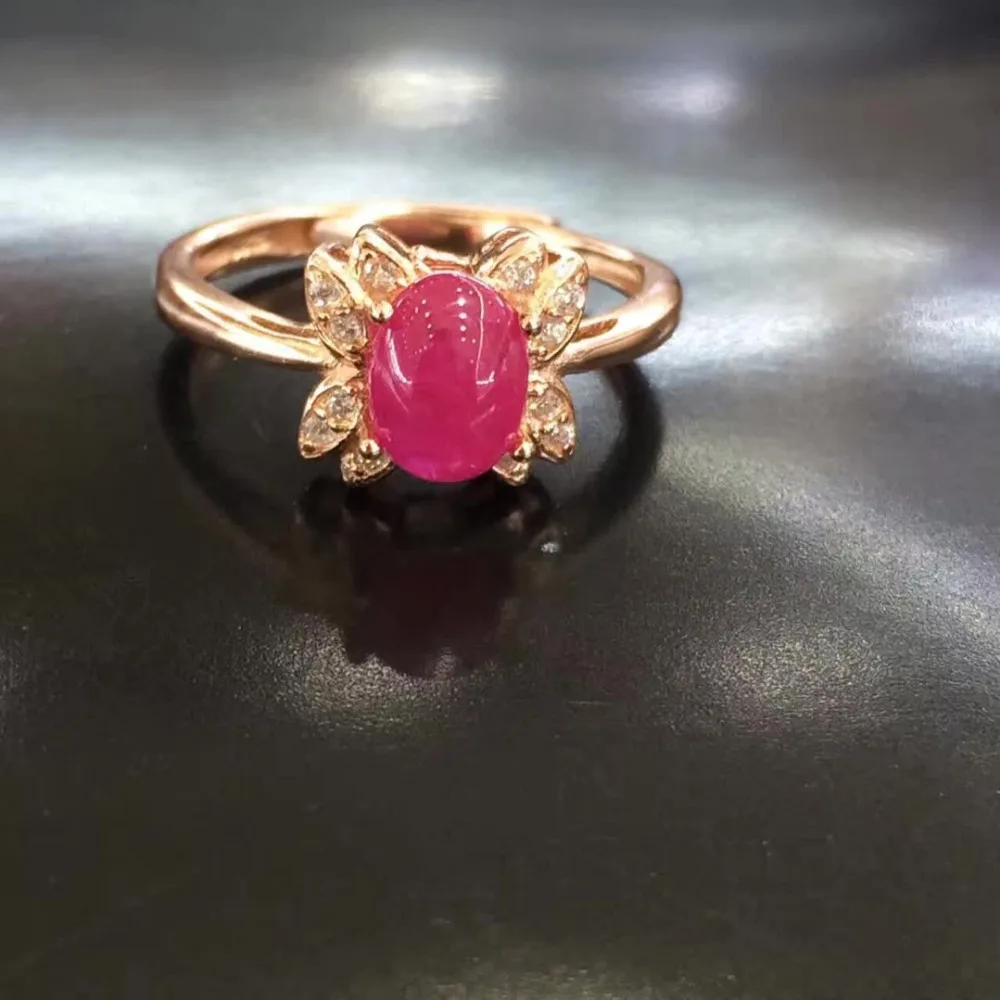 

2017 Qi Xuan_Fashion Jewelry_Red Stone Simple Elegant Woman Rings_Rose Gold Color Fashion Red Rings_Manufacturer Directly Sales