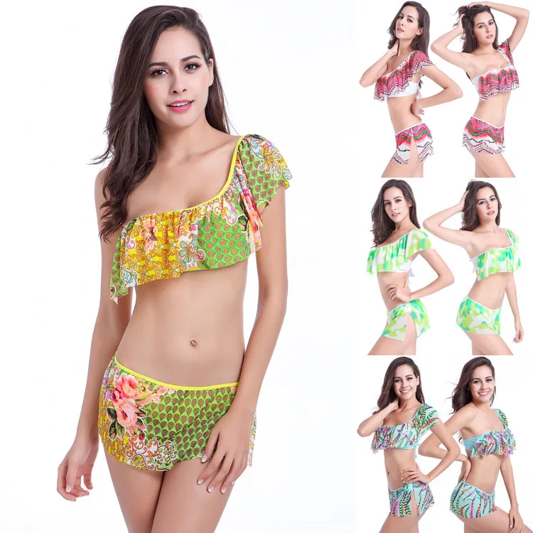 

2019 New Real Unique Design Sexy Bikini Swimsuit Falbala High-grade Dm063 Gauze Comfortable Breathable