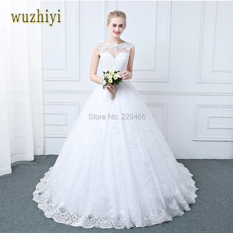 wuzhiyi 2017 Vestido de noiva Sleeveless BallGown Wedding Dresses Gowns