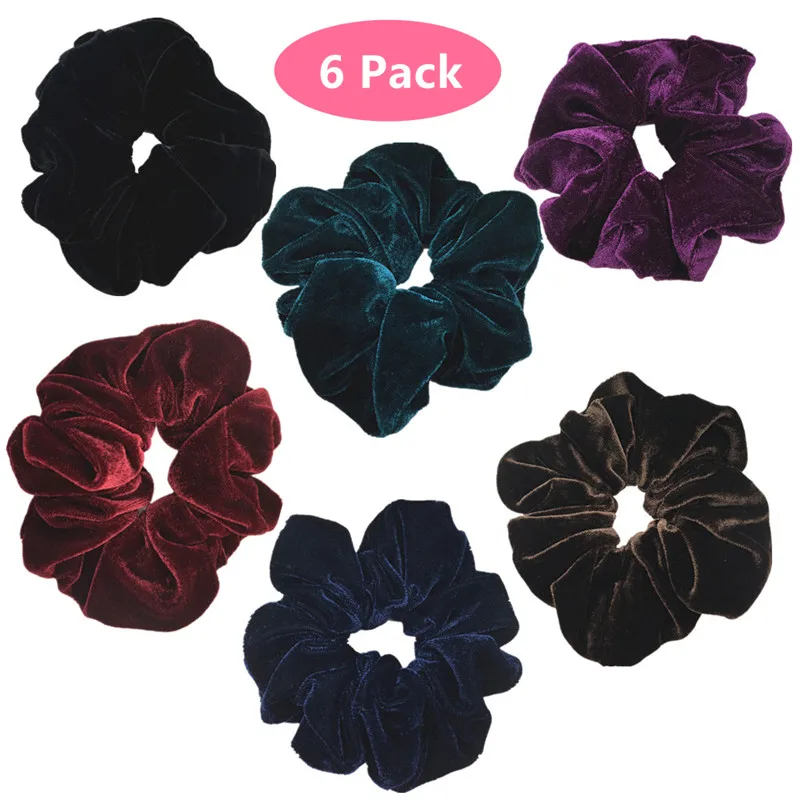 

6 Pcs/lot Large Big Scrunchies for Hair Audlt Women Elastic Hair Ties Ropes For Thick hair Accessories PT079