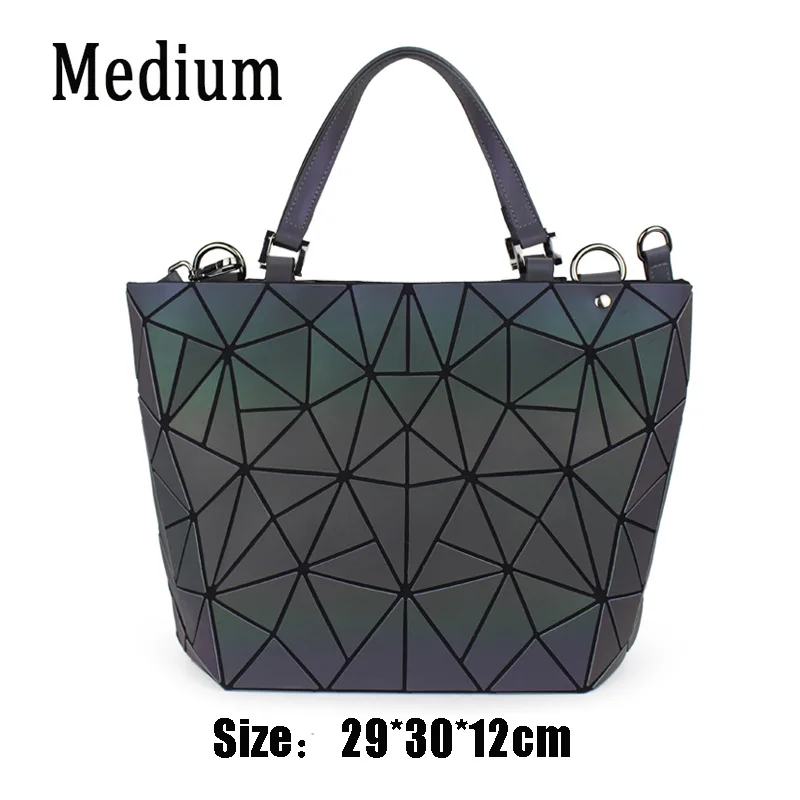 Известный бренд, женская сумка Bao, геометрические блестки, зеркальные, простые складные сумки, ведро, светящиеся сумки, повседневная сумка-тоут, bolsos - Цвет: Medium