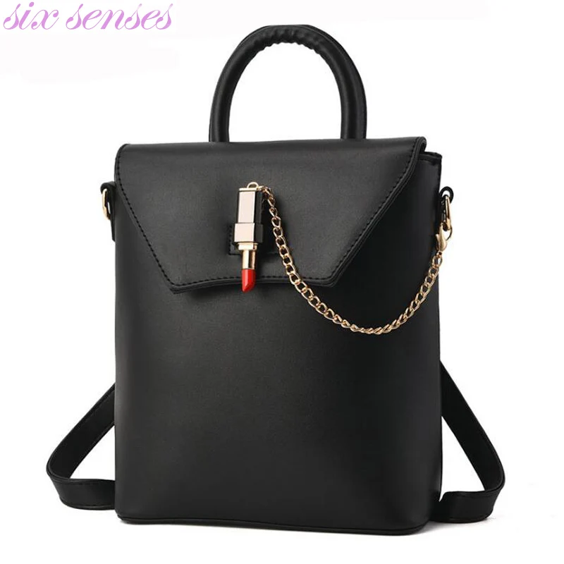 Six senses Women PU Leather Backpacks girl schoolbags casual shoulder Bag Ladies Travel rucksack mochila Escolar