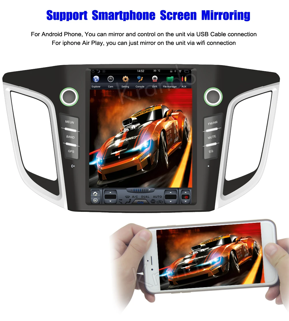 Top Krando Android 8.1 10.4" Tesla Vertical screen car radio gps for Hyundai IX25 Creta 2014-2017 navigation entertainment system 4 Top Krando Android 8.1 10.4" Tesla Vertical screen car radio gps for Hyundai IX25 Creta 2014-2017 navigation entertainment system 4