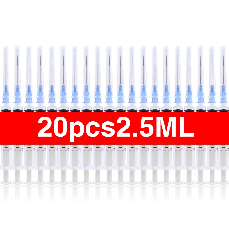 

20pcs 2.5ml Disposable Plastic Syringe Injector for Medical Nutrient Measuring Small Animals Pet Feeder Refilling Cartridge Ink