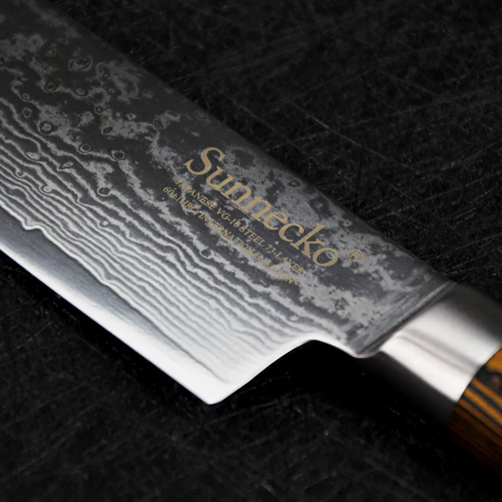 Sunnecko 3 шт. Кухня Ножи набор 7 ''santoku 3.5'' сравнивая 8 ''повар Ножи Sharp japaness VG10 Сталь сильная твердость Пособия по кулинарии Инструменты