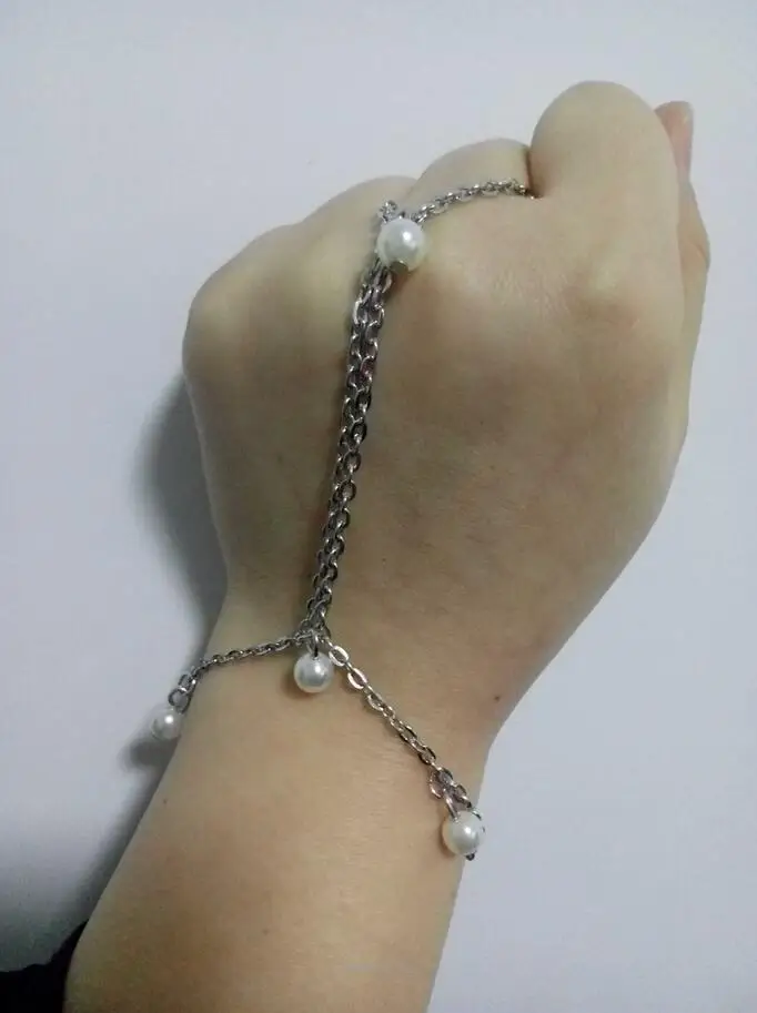 Fashion Style WRHA01 Women Silver Plated Chains White Imitation Pearls