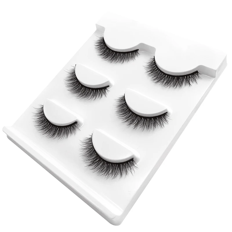 

X05 False eyelashes 3 pairs crisscross faux cils 3d mink lashes wimperextensions make up plastic cotton stalk drop shipping