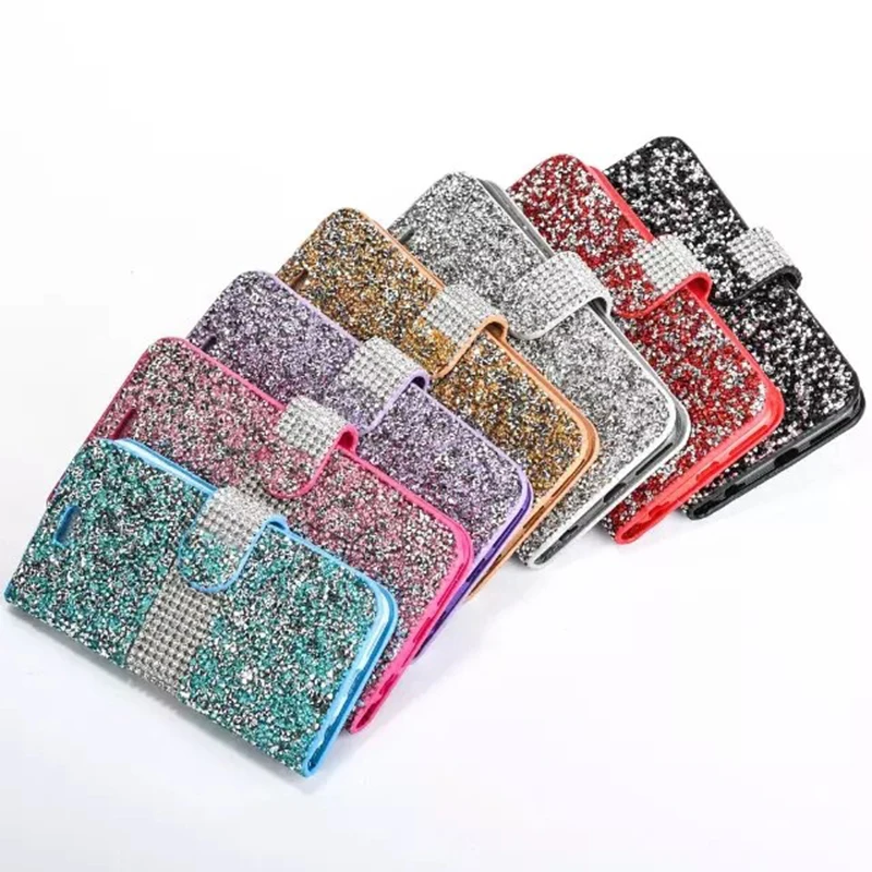 S7 S7 Edge S6 Edge Plus Cases Fashion Women Crystal Diamond Flip Leather Phone Cover For