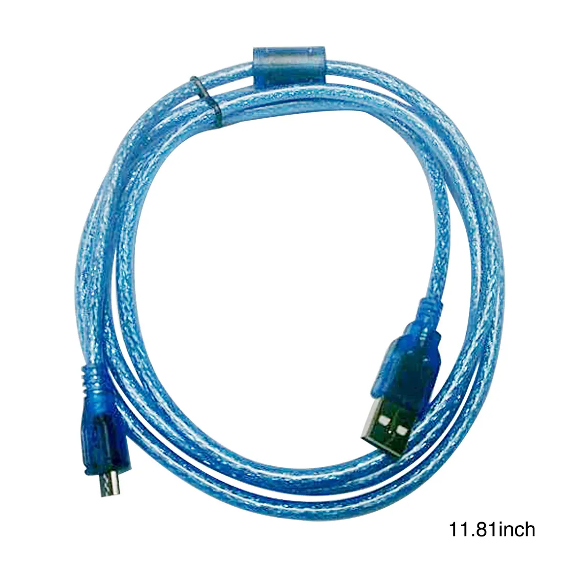 Centechia 30cm USB 2.0 Printer Cable Type A Male to Type B Male Dual Shielding High Speed Transparent Blue photo