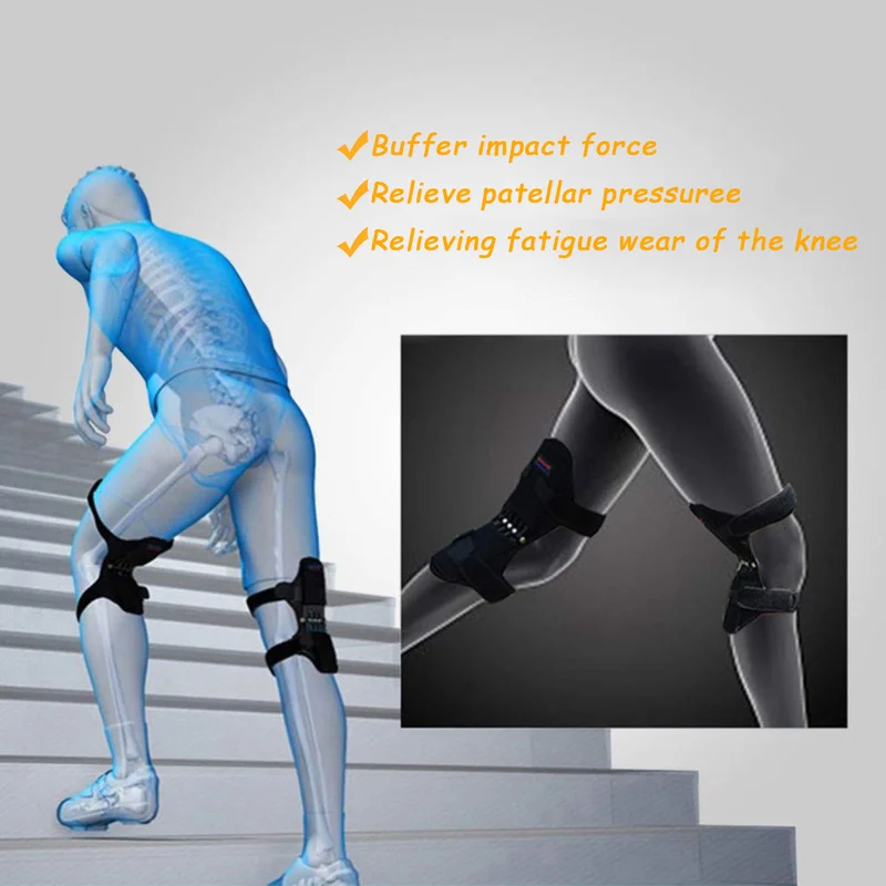 

Elbow Knee Pads Power Lift Joint Support Knee Pads Powerful Rebound Spring Force Protection Booster Old Cold Leg Knee Band