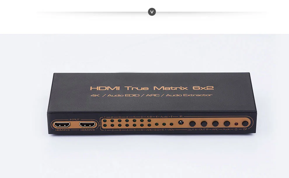 Unnlink HDMI Matrix 6x2 UHD 4K@ 30 коммутатор сплиттер 6 в 2 выход аудио экстрактор HIFI 5.1CH Toslink+ 3,5 мм Jack ARC для ТВ стикер