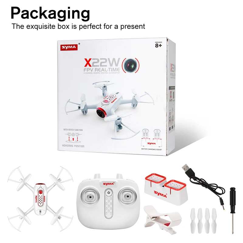 

Newest SYMA X22W RC Quadcopter Drone FPV Wifi Real Time Transmission Headless Mode Hover Function Drones With Camera