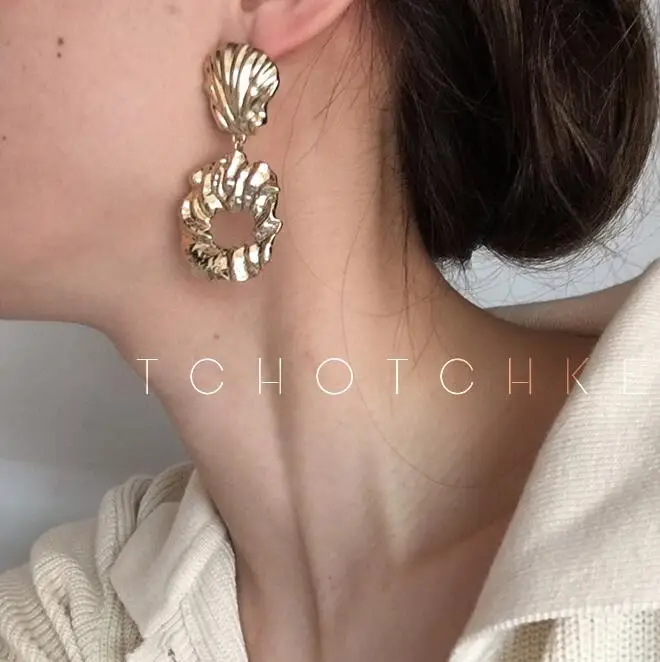 

Geometric Glam Retro Statement Stud Earrings Party T show Gown top Brincos runway punk Hiphop Gold Ins Korean Style boucle d'ore