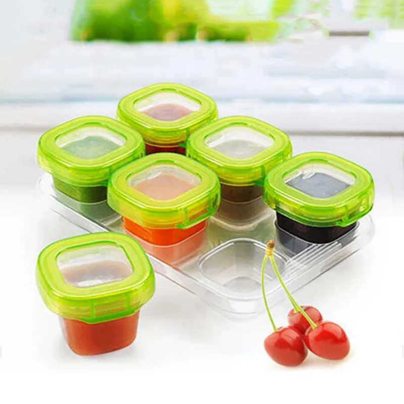 

6PCS Set Baby Food Storage Box Portable Leak Proof Infant Milk Powder Container Children Snack Odorless Clean-easily Tableware
