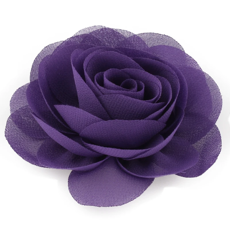 Розничная 8,5 см шифоновые лепестки для новорожденных цветок мака заколки для волос рулон Роза ткань цветы для волос Детские волосы для девочек Аксессуары - Цвет: C