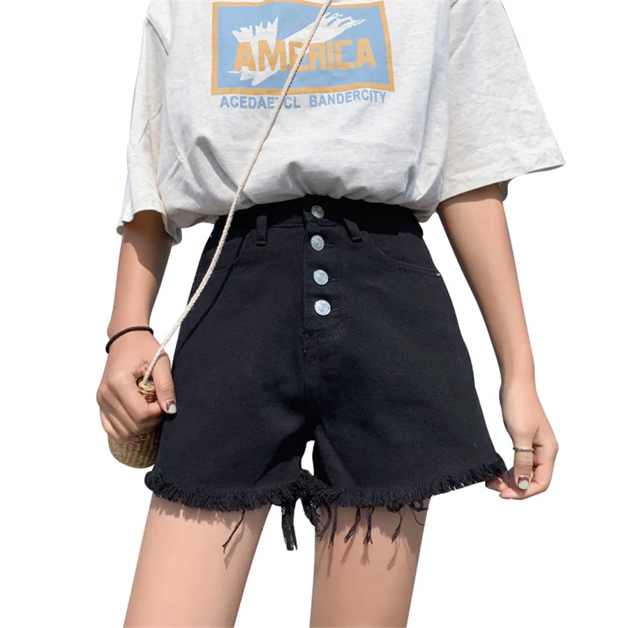 

Plus Size 4XL Summer Denim Shorts Boyfriend Jeans For Women High Rise Buttons Casual Wide Leg Harem Boot Cut Short Jeans Femme