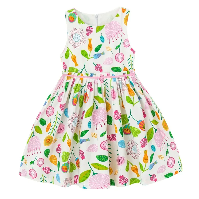 

Kid Dress For Girls Summer Cute Style Short Sleeve Floral Print Cotton Baby Girls Clothing Formal Party Dress 2-10T Years