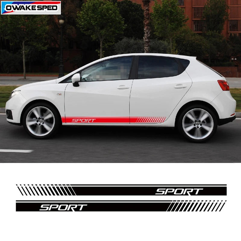 Стикер в полоску для автомобильной двери боковой юбки Seat Ibiza FR TGI ST Cupra