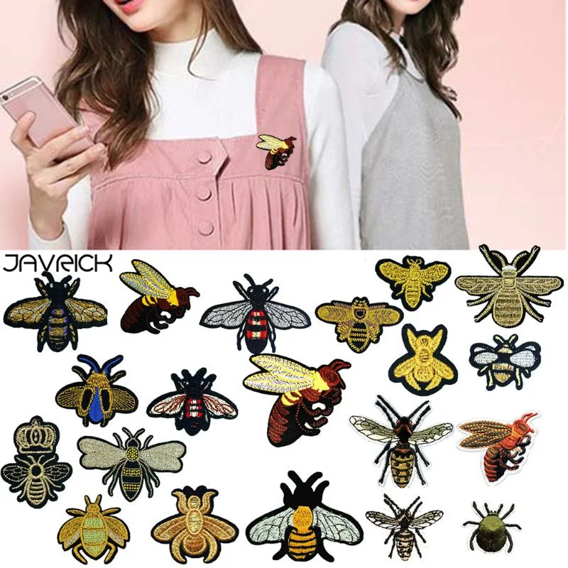 

20 Pcs/set Embroidered Bee Patch Applique Sets for Sewing T-Shirts Skirts Jeans Vests Hats Clothes Cloth Patch Accessories