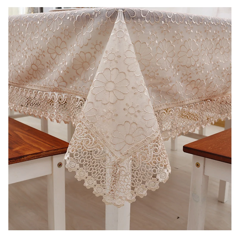 

Pastoral Square Table Cloth Embroidered Polyester Table cloth Dustproof tablecloth decoration home table cover toalha de mesa