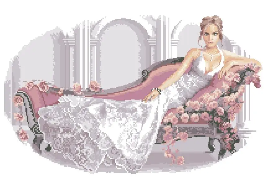 cs-2373 Cross Stitch Kit Elegance Elegant Abbi Lady Girl Woman heritage