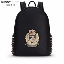 SUNNY SHOP корейские девушки дизайнер печати рюкзаки дамской одежды школьные сумки для подростков кожаный рюкзак женский sac dos