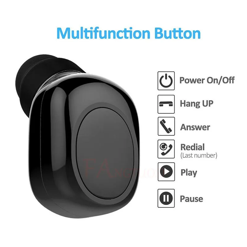FANGTUOSI мини Bluetooth наушники Беспроводная гарнитура Стереонаушники Скрытые