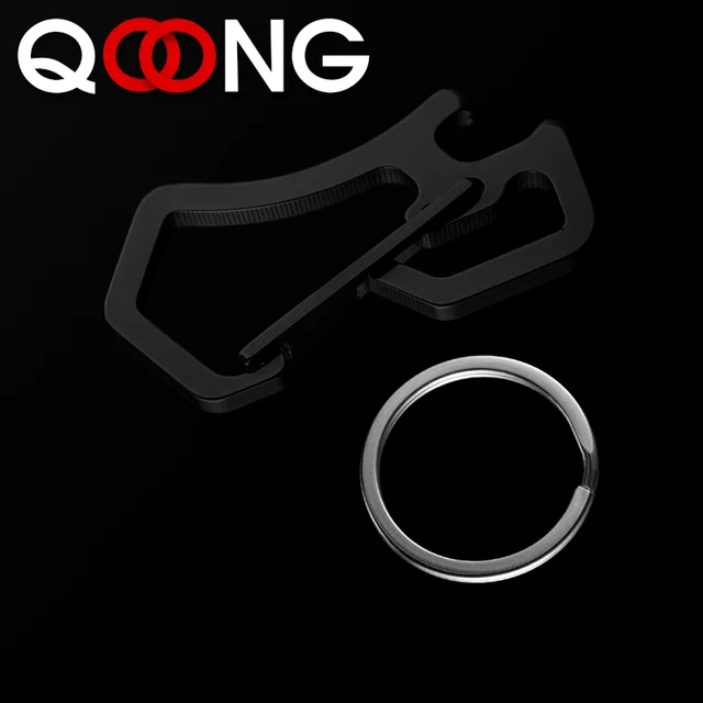 QOONG 2021 High-Grade Keychain Keyrings Portable CNC Tool Key Chain Ring Holder Simple Chic Gift For Men Women For Car Y50 Set 1