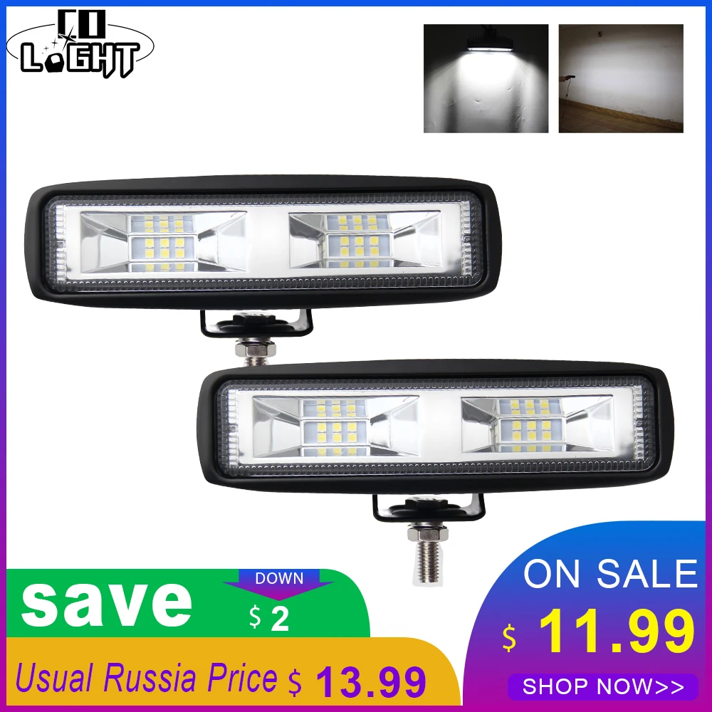 

CO LIGHT 40W Led Work Light 12V Led 6inch Offroad LED Light Bar Daytime Running Light for ATV SUV 4X4 Trucks Tractor 4WD Led Bar