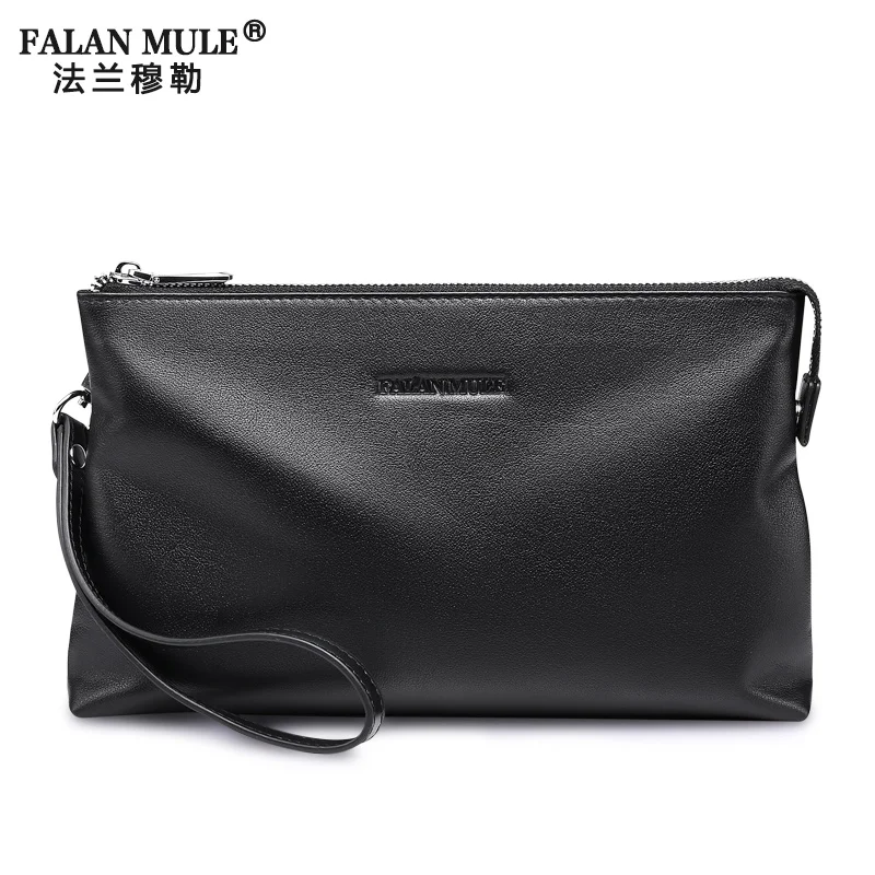 

FALAN MULE Fashion Luxury Genuine Leather Handbag Brand Men Envelope Clutch Bag