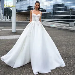 Loverxu соблазнительное длинное с открытой спинкой рукавом Свадебные и Бальные платья 2019 совок шеи аппликации из бисера Часовня Поезд