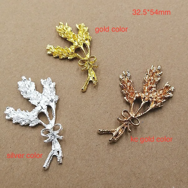 

50pc 32*54mm Alloy Charm Gold color Big Leaf Branch Charm pendant for Wedding Jewelry Making DIY Handmade Craft wholesale