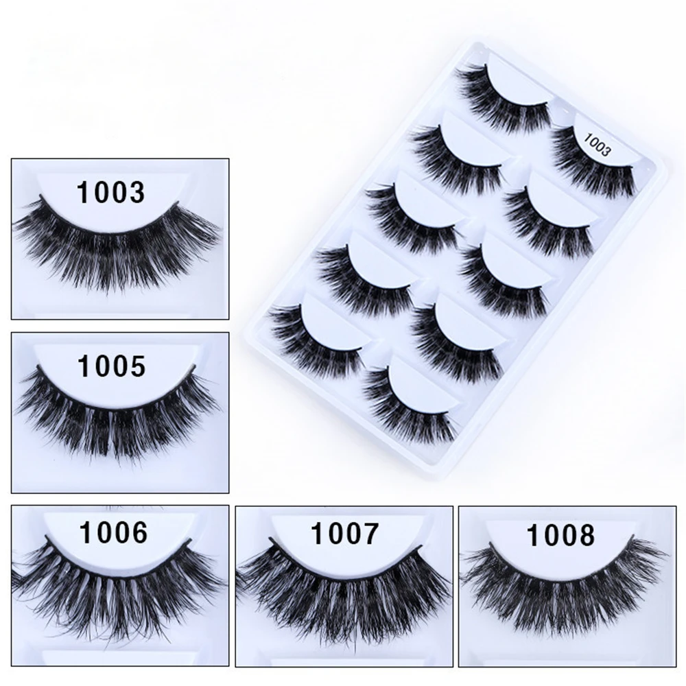 

SEXYSHEEPS 1/5 Pairs Natural False Eyelashes Fake Lashes Long Makeup 3d Mink Lashes Eyelash Extension Mink Eyelashes for Beauty