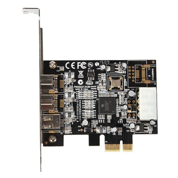 

HonesThing PCI Express Combo 2x 1394b + 1x 1394a Ports Firewire PCIe Controller Card [TI XIO2213B] Support Low Profile Bracket