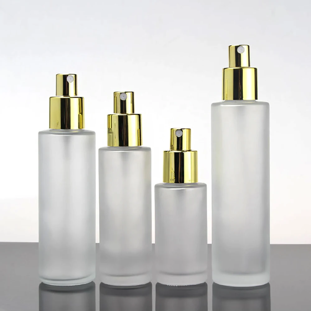 

Mist Spray Pump Bottle,100ml Clear Frosted with Lotion Pump Container
