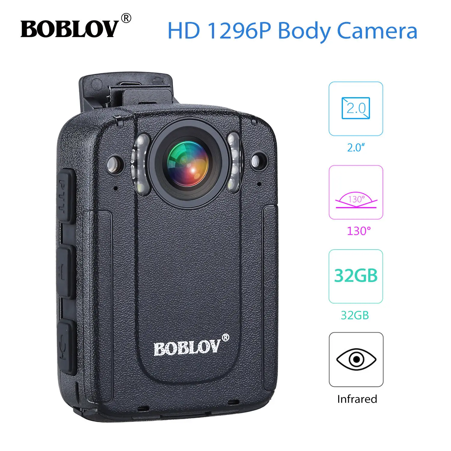 Boblov HD88 Ambarella A7 чип 130 градусов Ночное видение ИК Cam 1296 P 30fps HD видео Камера запись до 8