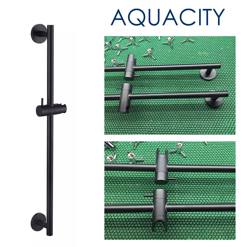 Free shipping Round Brass Shower Sliding Bar Sliding Rail Black Finish