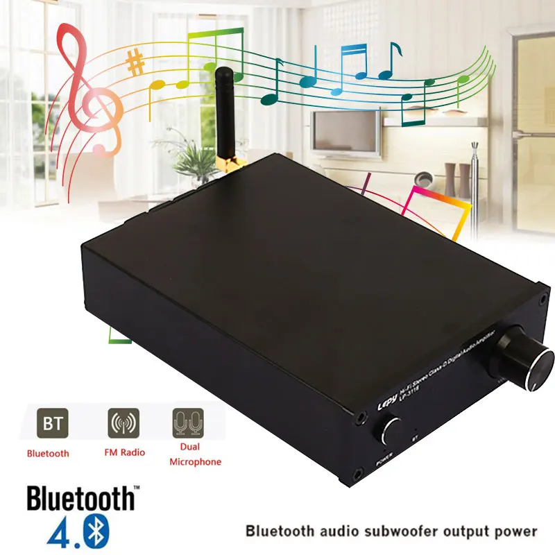 

2-Channel LCD Music Bluetooth Power Amplifier Portable Home Bluetooth Audio Amplifier Universal Car