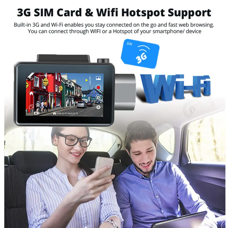 Автомобильный регистратор Anstar 1080P Android 5 0 3G Wi Fi двойной объектив GPS трекер