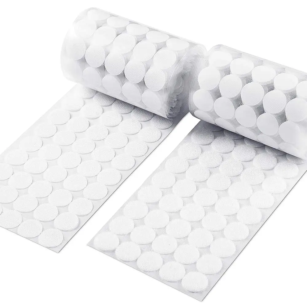 

500 Pairs Velcros Dots Nylon Sticky Back Coins Hook & Loop Self Adhesive Fastener Tape for DIY Craft Sticks Project White/Black
