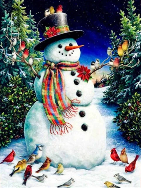 HOMFUN полная квадратная/круглая дрель 5D DIY Алмазная картина "Рождественский Снеговик" 3D вышивка крестиком 5D домашний Декор подарок - Цвет: Цвет: желтый