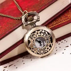 Otoky карманные часы Для женщин Кварц ретро бронза цветы Дизайн часы Винтаж цепи карманные часы с Цепочки и ожерелья Прямая доставка 80108