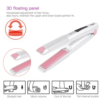 

2019 Professional 2 in 1 Portable Hair Curler Hair Straightener Flat Iron Hairs Straightening Corrugated Iron Styling Tools