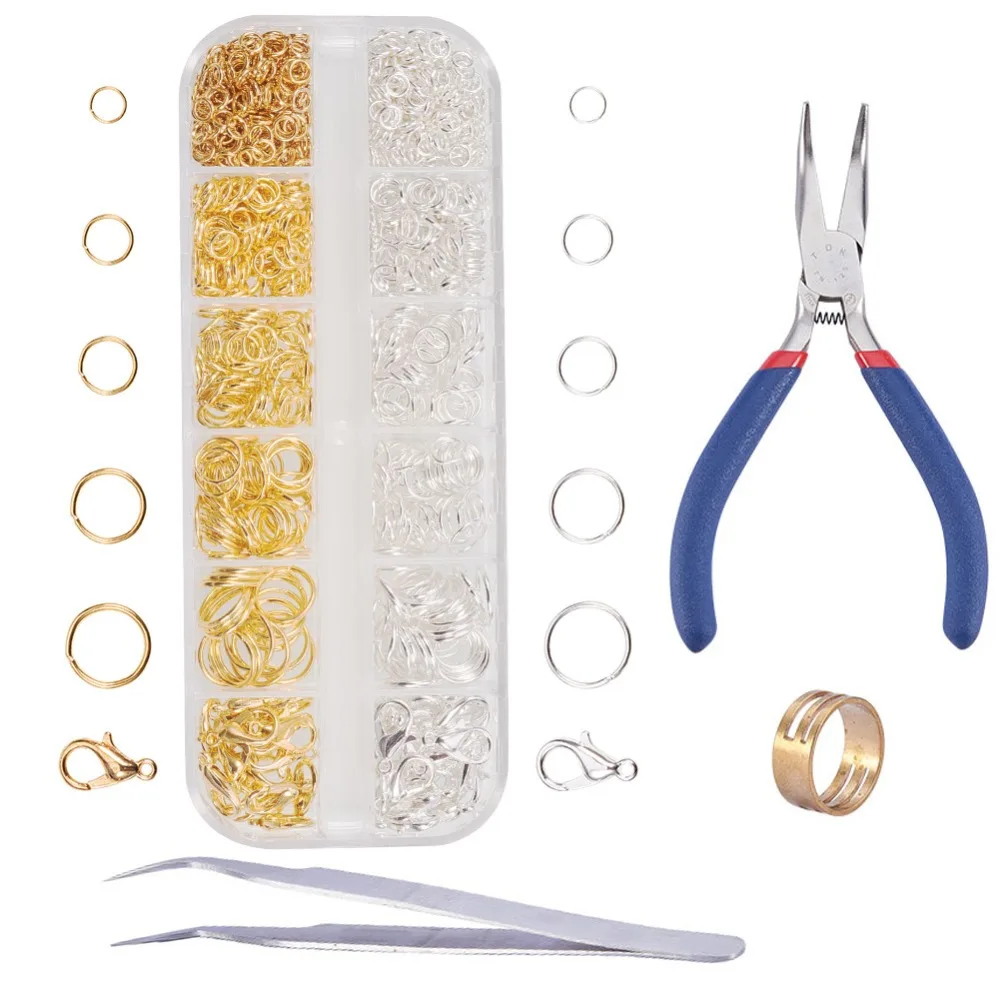 

Lobster Clasps DIY Rings Earrings Necklace Jewelry Tools Set Pliers DIY Jewelry Findings Kit with Pliers for Jewelry Making