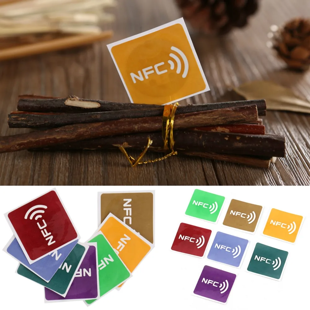 

7pcs Universal NFC Tags Multicolor Square NFC Tag Stickers Lables For NFC-enabled Device Wholesale