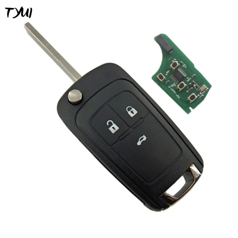 TYUI 3 Buttons Complete Car Key For Opel Vauxhall Flip Remote Key Replacements 433Mhz ID46 PCF7941