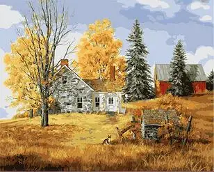 golden autumn wild life landscape Set for painting by numbers on canvas wall pictures for living room home decor