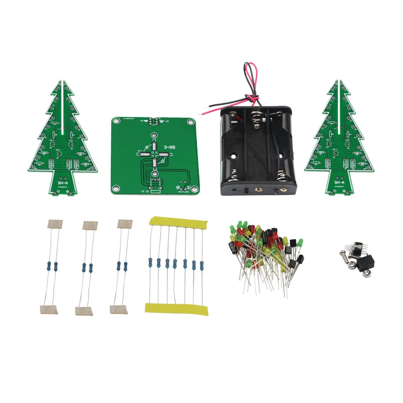 

Christmas Tree LED Flashing Light DIY Light Board Kit Red Green Yellow Circuits For Christmas Decoration