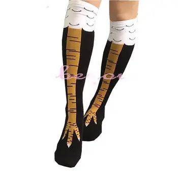 

High Quality Female Funny 3D Chicken Claw Pattern High Socks Cartoon Animals Thigh Creative Womens Sock